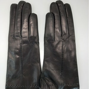 black gloves, classic woman&#39;s gloves, natural leather gloves, italian gloves, cashmere lining gloves, elegant gloves, kid gloves