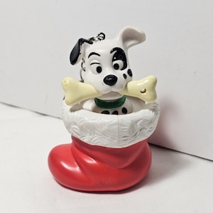 Vintage DDR 1996 101 Dalmatiner Disney Weihnachten Hundespielzeug Handgefertigter Schlüsselanhänger