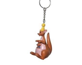 Vintage Kanga And Roo With Party Hat 1990s Winnie Pooh Handmade Custom Keychain