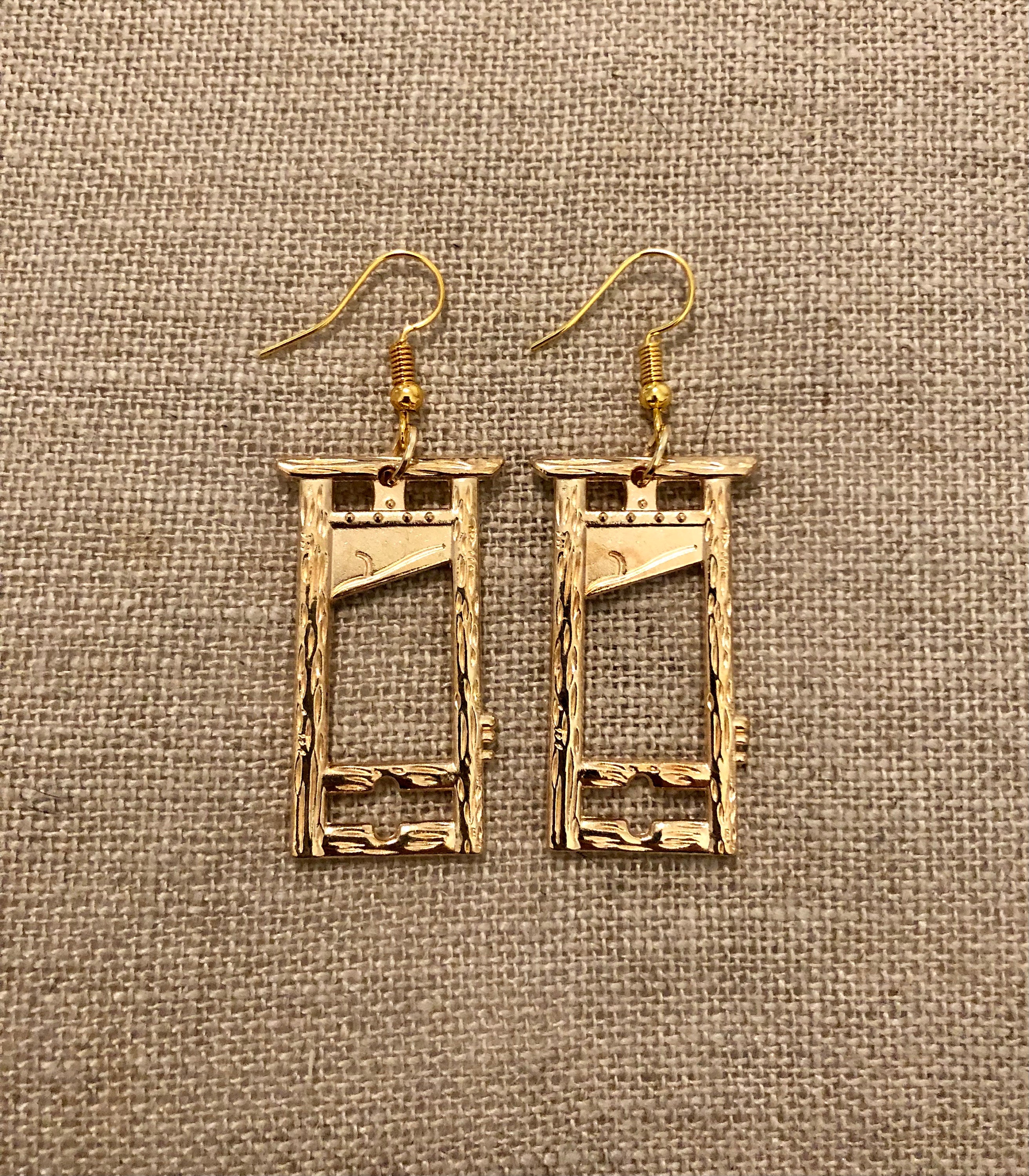Guillotine Earrings, Gold