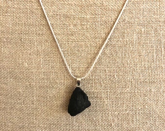 Natural Tourmaline Pendant Sterling Silver Necklace 56cm and 52cm