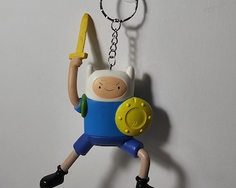 Adventure Time Finn With Sword Action Figure Cartoon Network Handmade Keychain