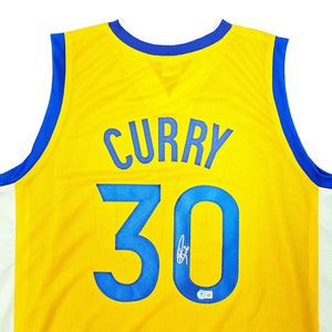 Golden State Warriors Stephen Curry Signed Yellow Jersey