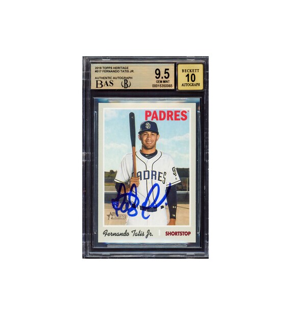 Fernando Tatis Jr. Autographed 2019 Topps Heritage Rookie Card 517 