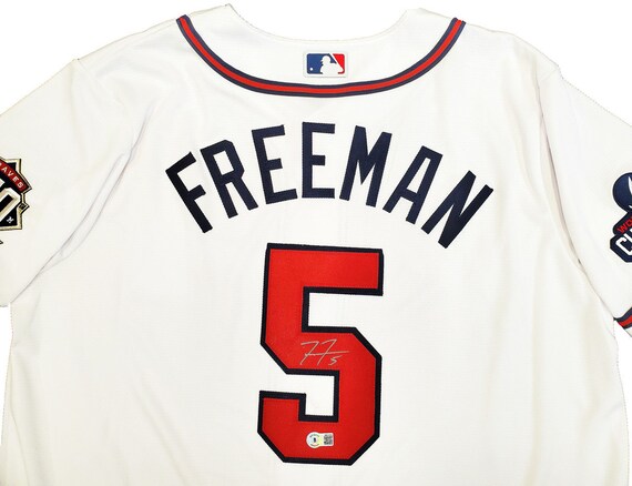 Atlanta Braves Freddie Freeman Signed White Nike Jersey World Series Patch Size L Etsy