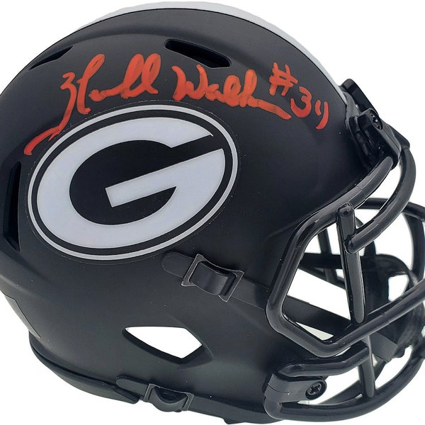 Herschel Walker Autographed Georgia Bulldogs Eclipse Black Speed Mini Helmet