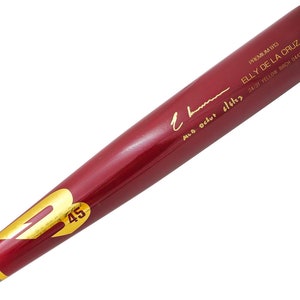 Elly De La Cruz Cincinnati Reds Bate de béisbol modelo de jugador B45 rojo autografiado "MLB Debut 6/6/23"