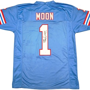 Warren Moon Houston Oilers Autographed Blue Jersey &quot;HOF 06&quot;