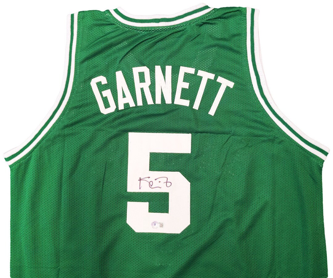 Kevin Garnett Autographed and Framed Green Celtics Jersey