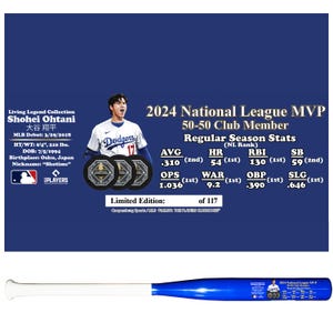 Shohei Ohtani Los Angeles Dodgers &quot;2024 MVP&quot; Bat Limited Edition Exclusive of 117
