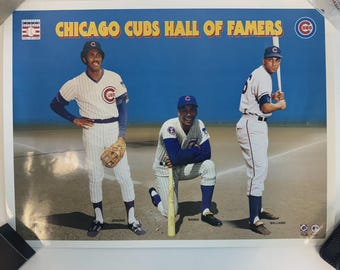 Chicago Cubs Hall of Famers Poster | Banks, Jenkins, Williams | Vintage Style Co