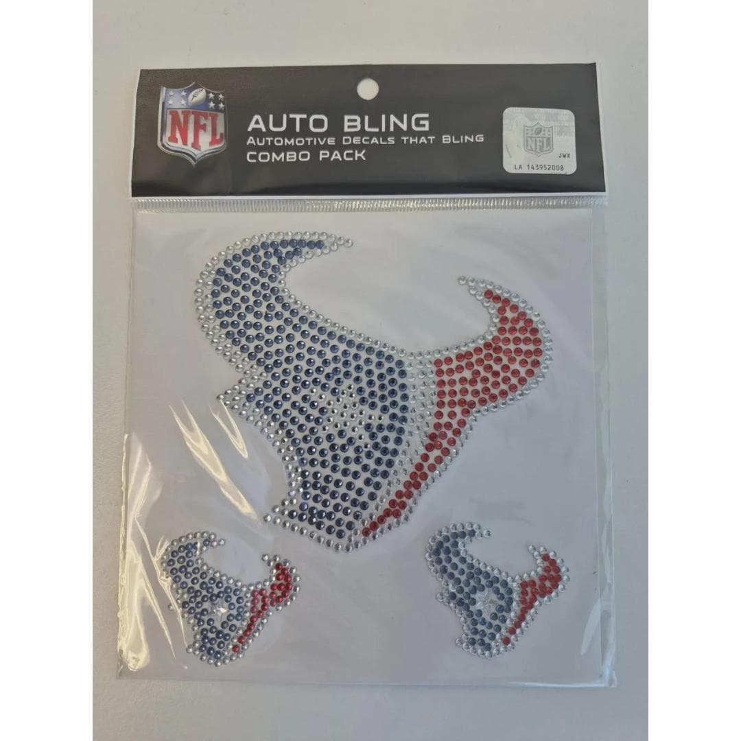 Nfl Logo Rhinestone Houston Texans Rhinestone Car Decal Set, NFL Bling Logo Sticker Pack ...