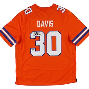 Terrell Davis Denver Broncos Autographed Nike Game Orange 2024 NFL Jersey with “HOF 17” Inscription