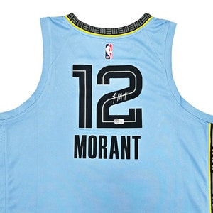 Ja Morant Memphis Grizzlies Autographed Light Blue Swingman Jersey