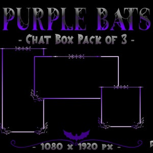Purple Bats Chat Box Set | Twitch Spooky Gothic Gaming