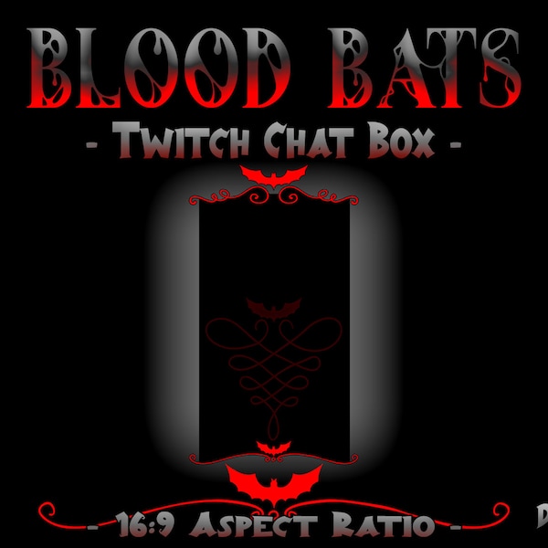 Blood Bats Twitch Chat Box | Gothic Horror Streamer Decor