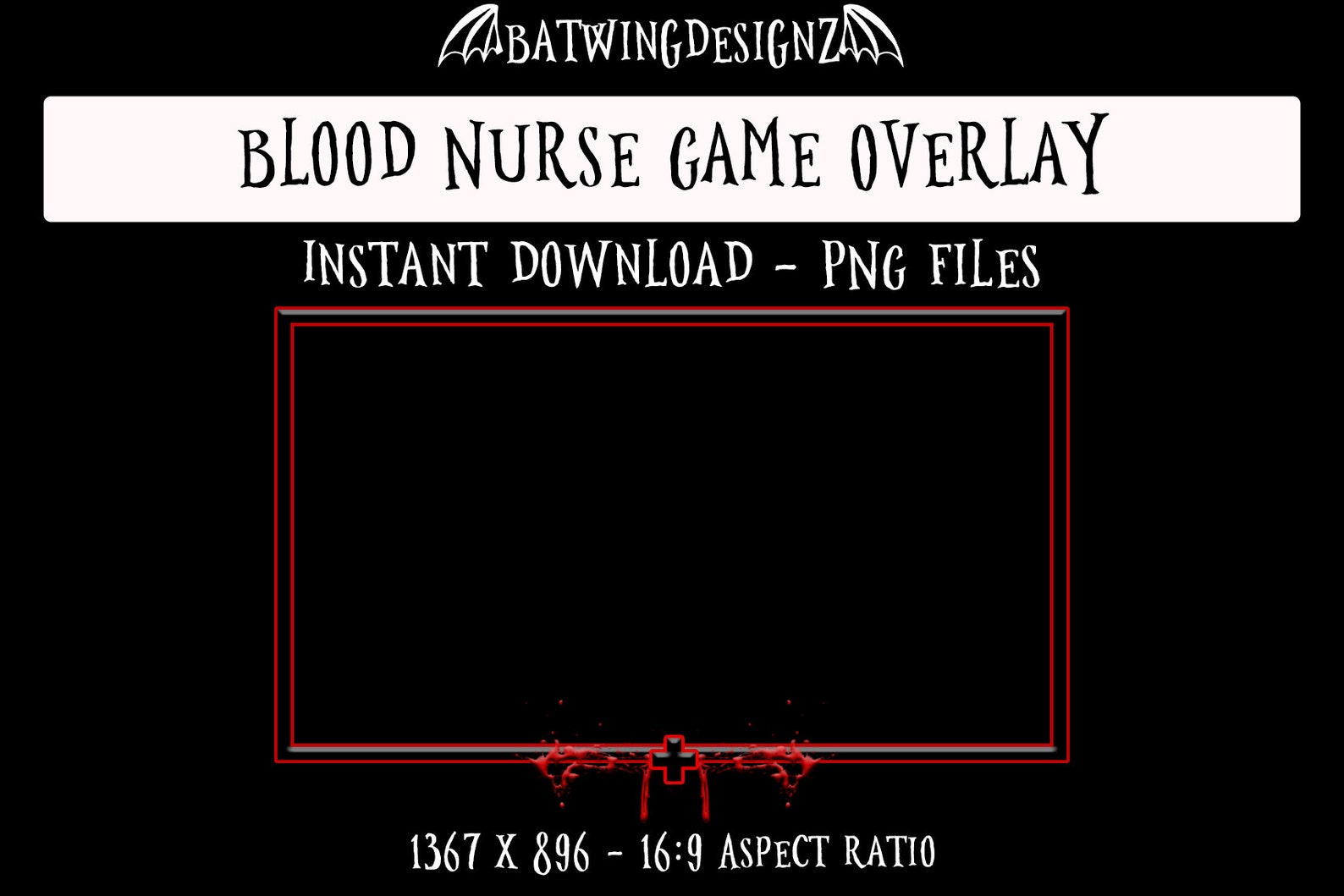 Blood Nurse Game Overlay | Red Twitch Horror Gaming Boarder - Etsy