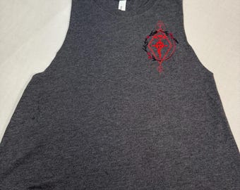 Flamel Embroidered Crop Tank Top