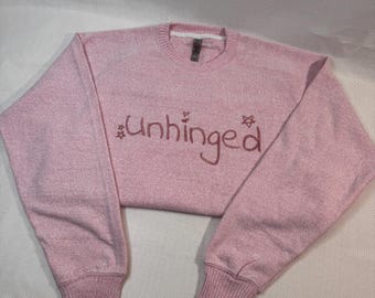 Pastel Unhinged Embroidered Knit-Look Sweater