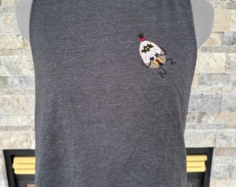 Egg Friend Embroidered Crop Tank Top
