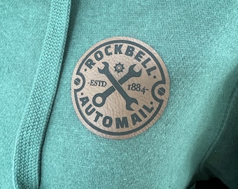Rockbell Faux Leather Patch Hoodie