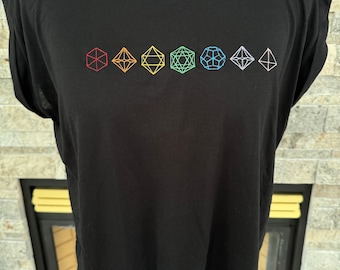 Dice Embroidered Rolled Sleeve Tee