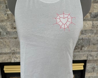 Spider Demon Embroidered Crop Tank Top