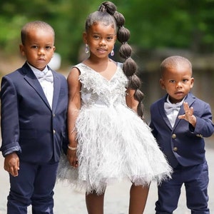 Elegant flower girl dress, baby girl dress, grey tulle dress, birthday dress, first communion dress, baptism dress, blessing dress, couture