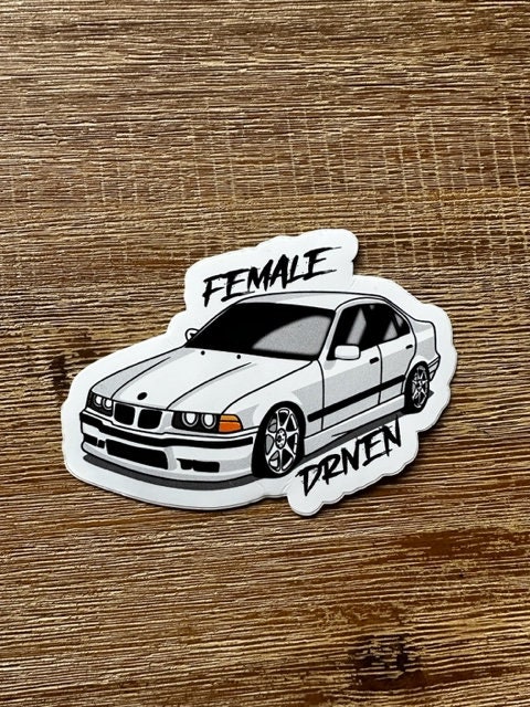 Bmw E36 Sedan Female Driven Sticker 