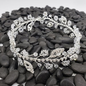Crystal Bridal Hair Vine: Handmade Wedding Hairpiece