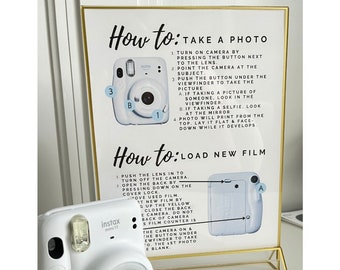 Instax Mini 11 Polaroid Camera Instructions for Wedding Bachelorette Bridal  Shower Guest Book, Easy Instant Cam How-To DIGITAL FILE