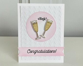 Champagne Cheers Card for Congratulations, Engagement, Wedding, Bridal Shower