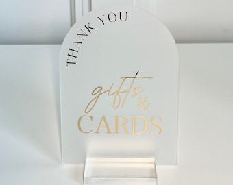 Wedding Signs - Frosted Acrylic Arch, Gifts and Cards, Dessert Table, Guestbook, Favors, Photobooth, In Loving Memory, Open Bar, Coffee Bar