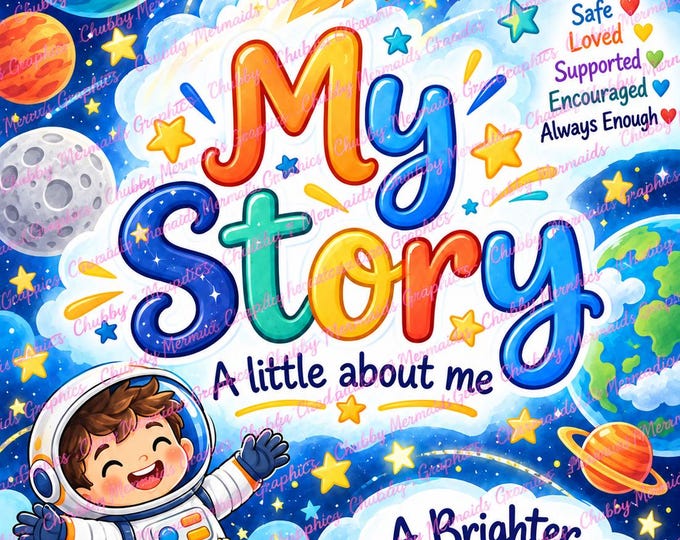 Foster Child Information Binder for Boys | Space Theme Printable | My Story Journal | Foster Care Planner | 9-Page PDF