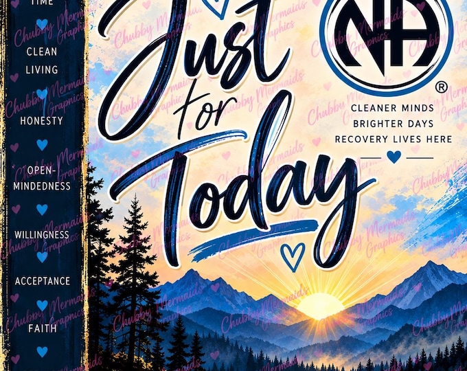 NA Recovery Binder Printable | Just for Today Sobriety Journal | 14 Page Addiction Recovery Planner | 12 Steps | Digital Download