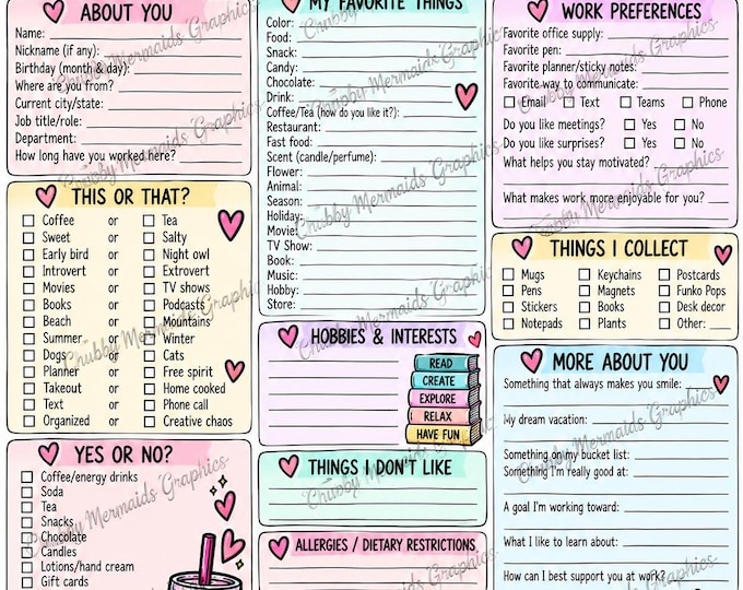 Coworker Questionnaire Printable | Team Building Activity (PDF)