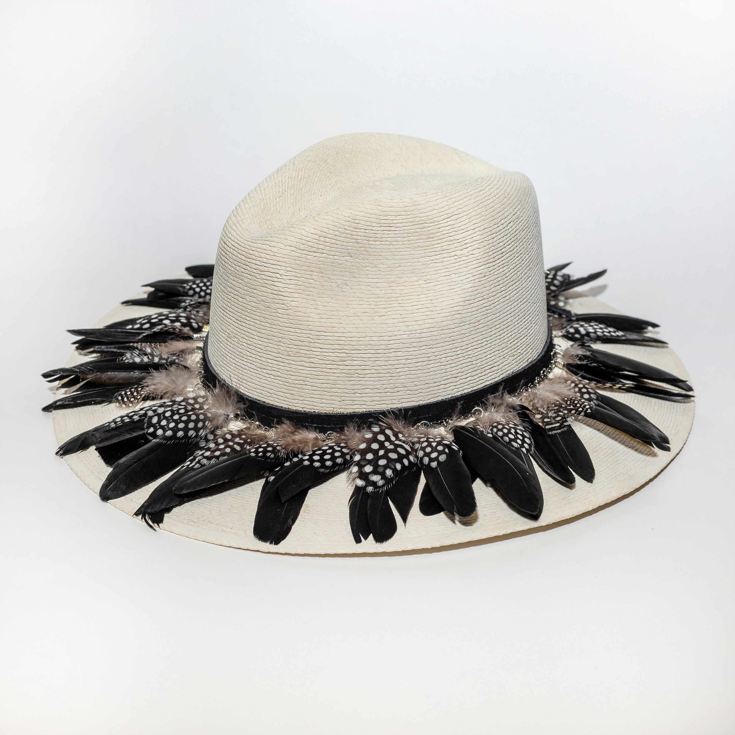 Johnny Feather Hat Handmade High Quality Fabric and Trims - Etsy display picture 3