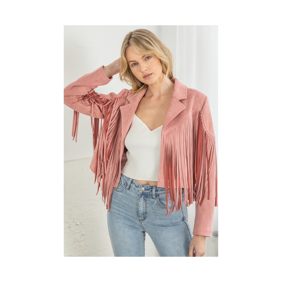Fringe Suede Moto Jacket - Etsy