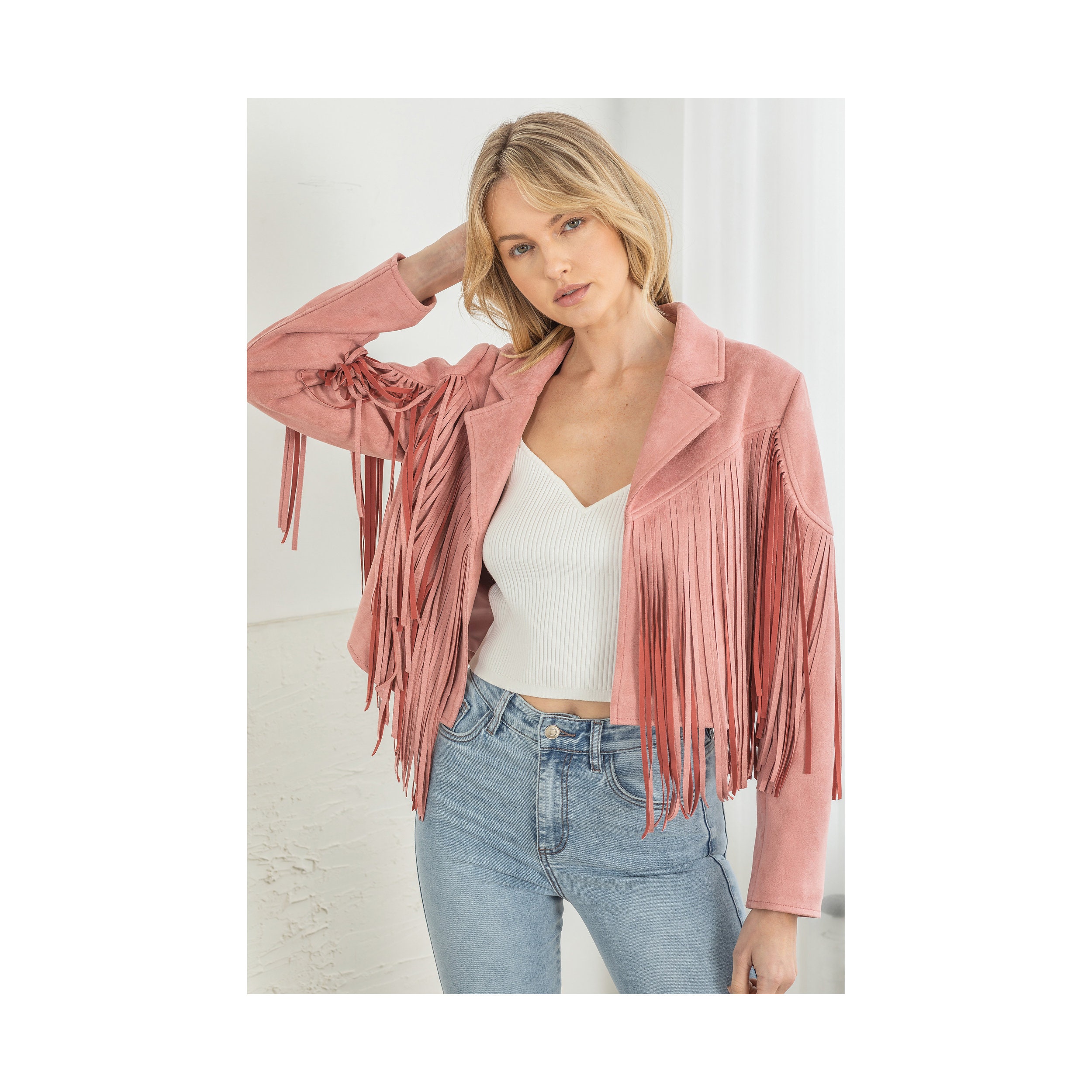 Fringe Suede Moto Jacket - Etsy