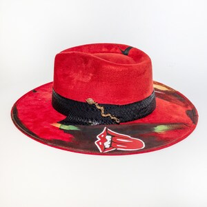 Cowboy Painted Western Hat Handmade High Quality Fabric and Trims image 4