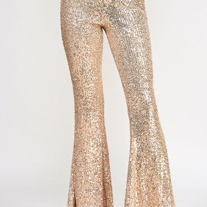 Sequin Flare Pants Zipper Front Closure image 4