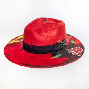 Cowboy Painted Western Hat Handmade High Quality Fabric and Trims image 1