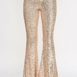 Sequin Flare Pants Zipper Front Closure image 8