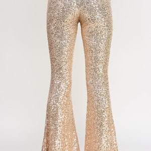 Sequin Flare Pants Zipper Front Closure image 5