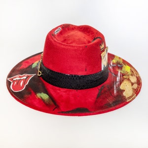 Cowboy Painted Western Hat Handmade High Quality Fabric and Trims image 5
