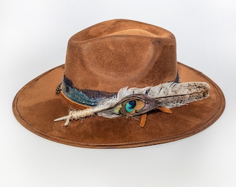 Frankie Feather Western Hat With Laser Cut High Quality Fabric and Trims