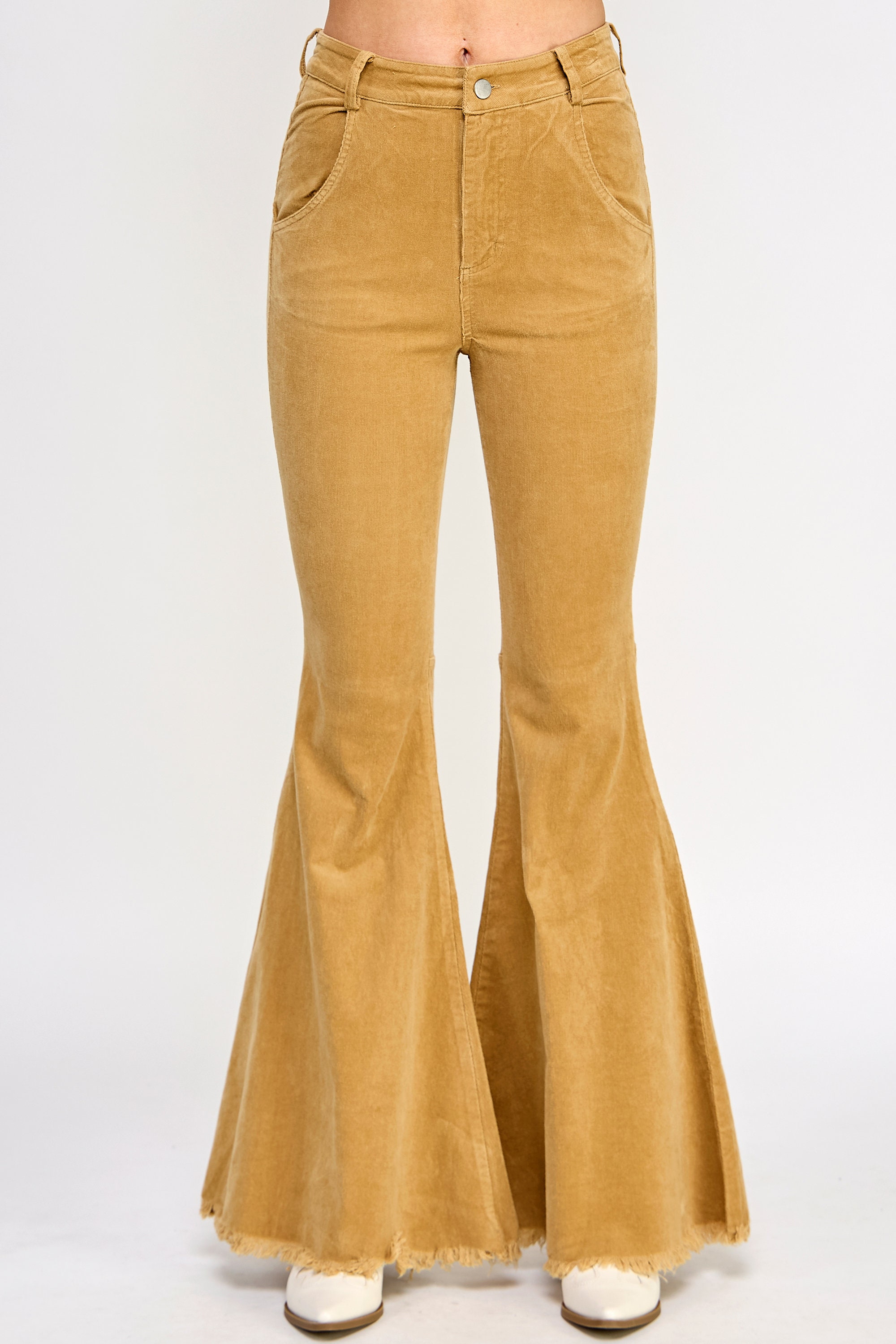 Patch Pocket Flare Corduroy Pants
