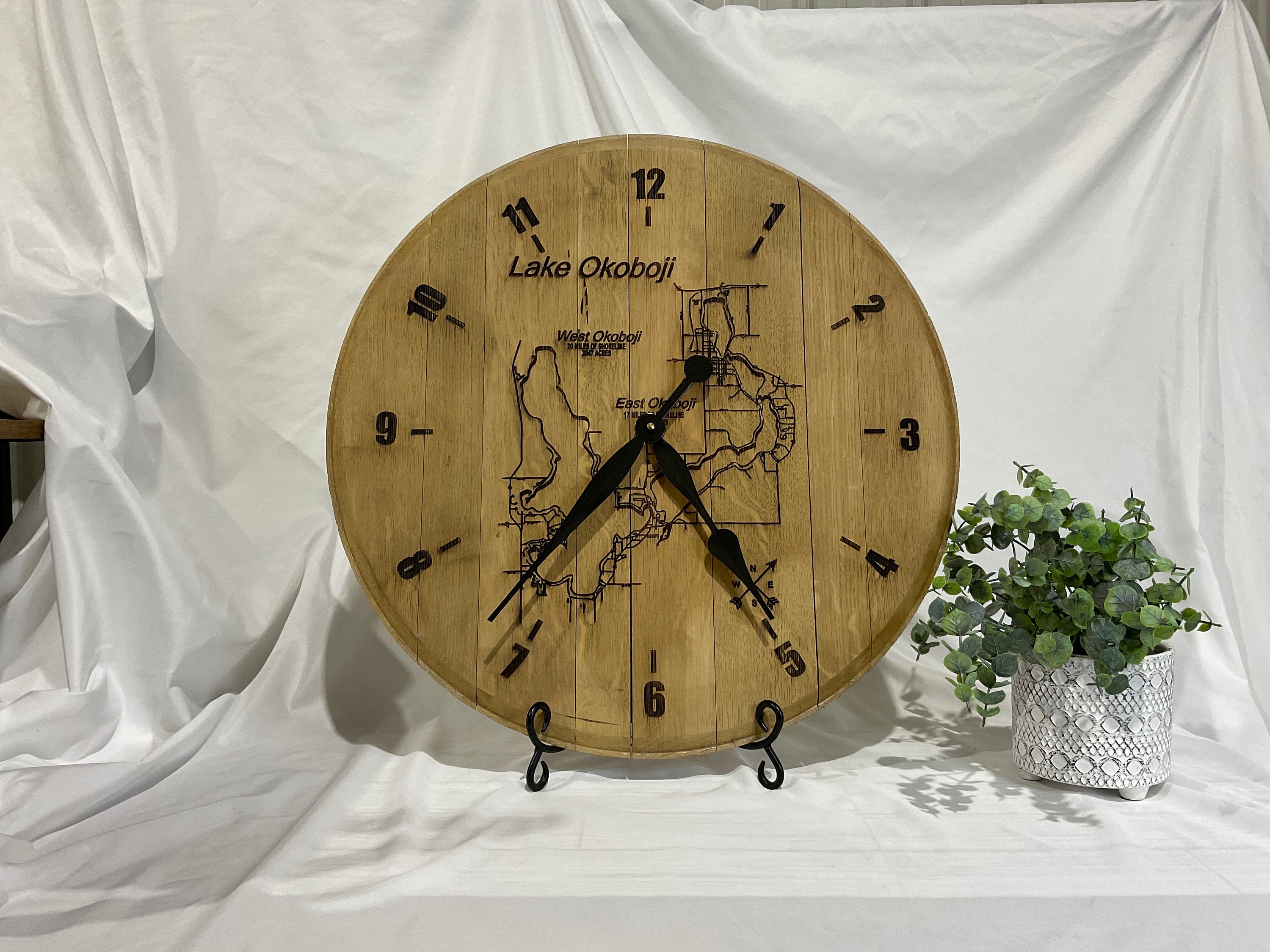 Whiskey Barrel Lid Clock Etsy