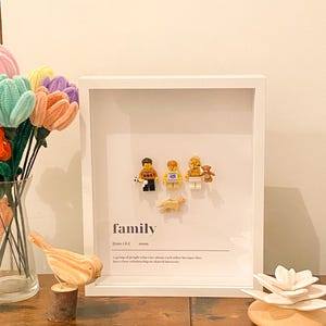 Aangepaste familielegominifiguren | Gepersonaliseerd cadeau, cadeau voor hem, cadeau voor haar, speciaal cadeau, verjaardag, Vaderdagcadeau. Beeldjes