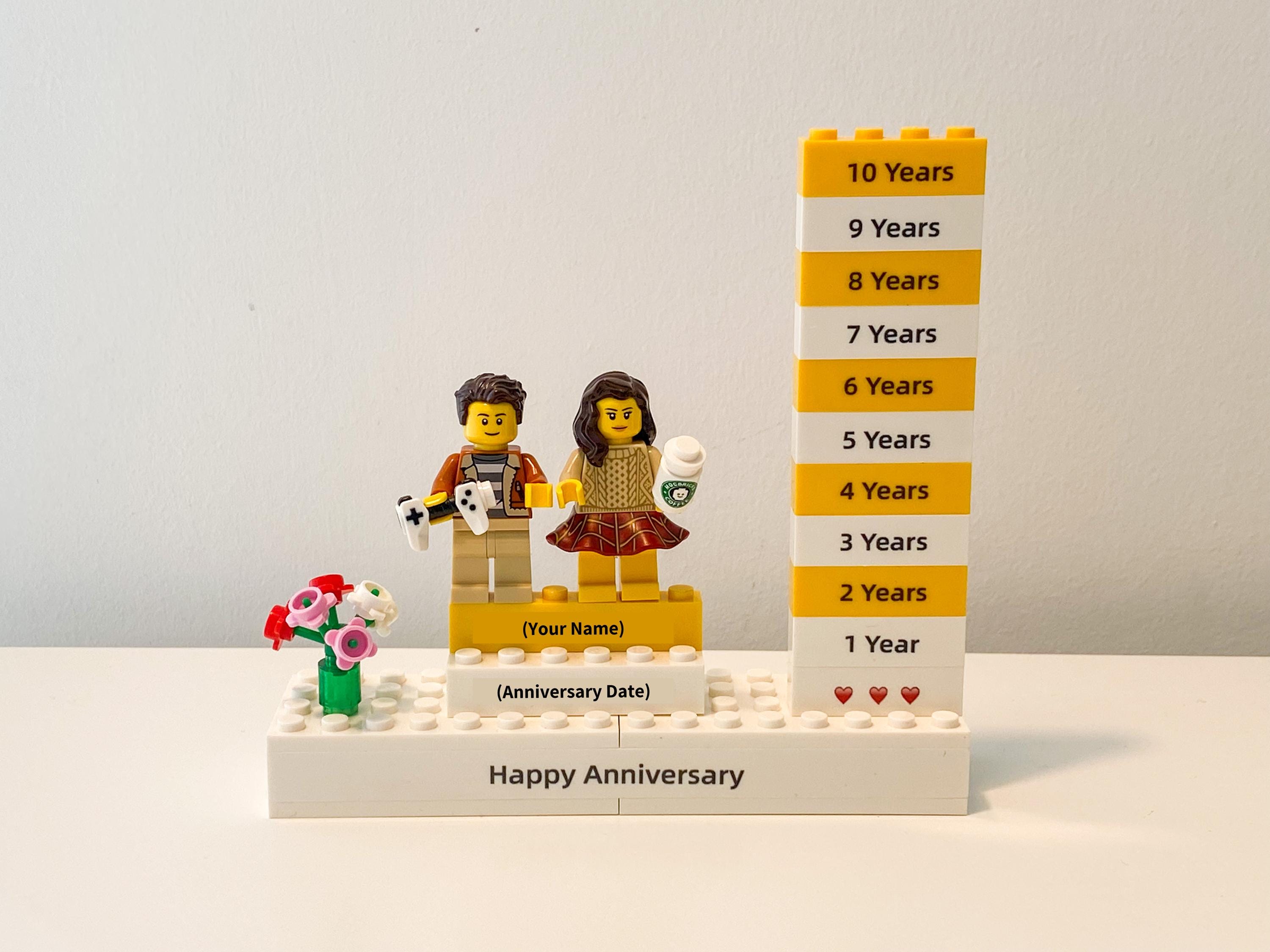 Soporte personalizado para minifiguras de Lego para pareja